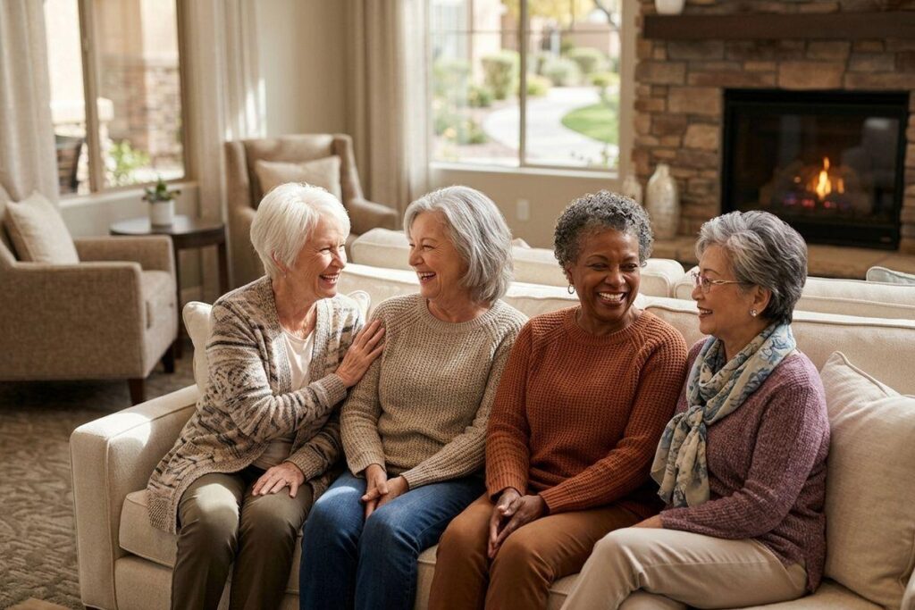 seniors sitting on a couch